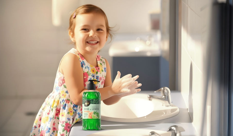 litle girl how to washing hands